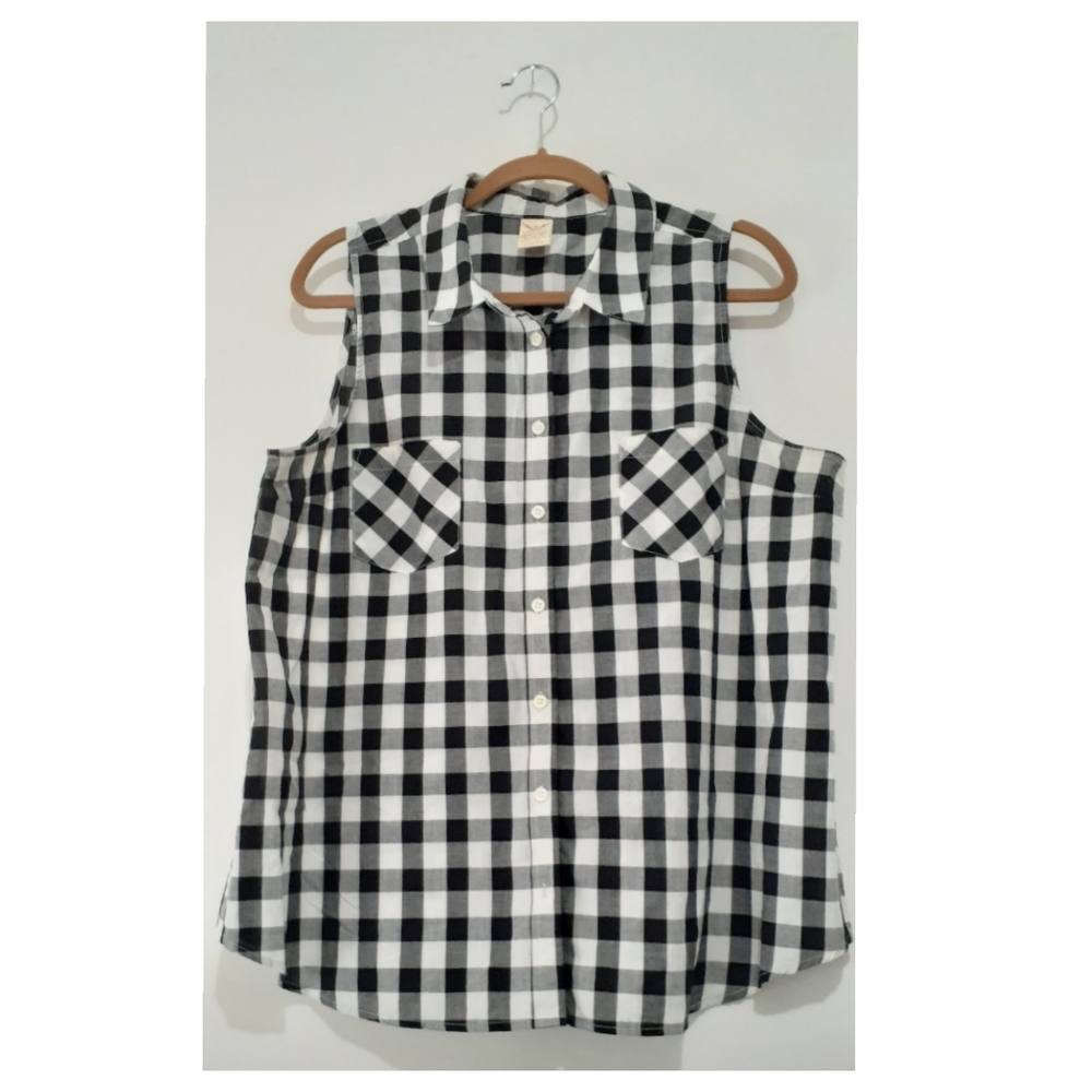 Faded Glory Women Plaid Shirt XL